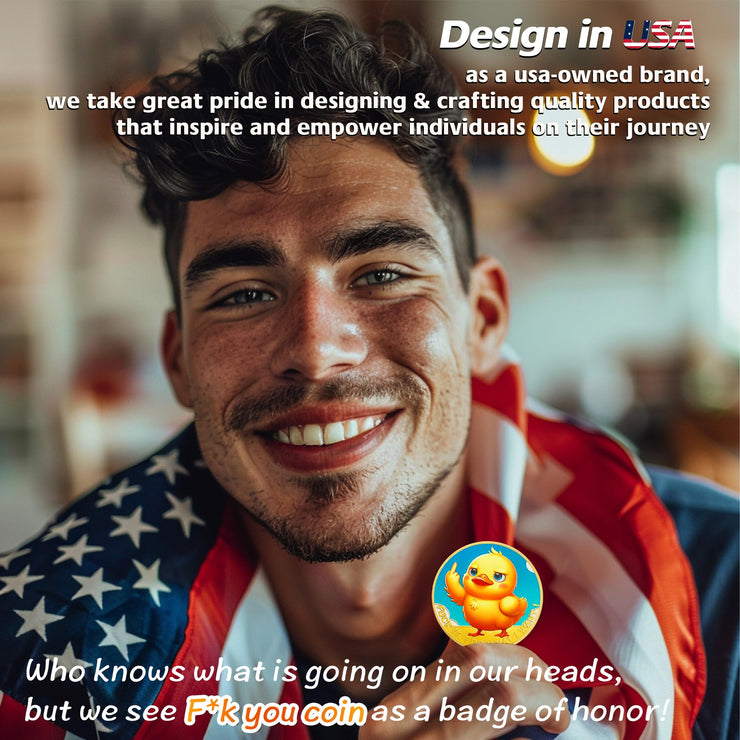 Cute Yellow Duck Middle Finger Challenge Coin