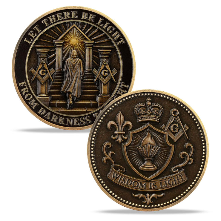 Masonic Darkness to Light Challenge Coin