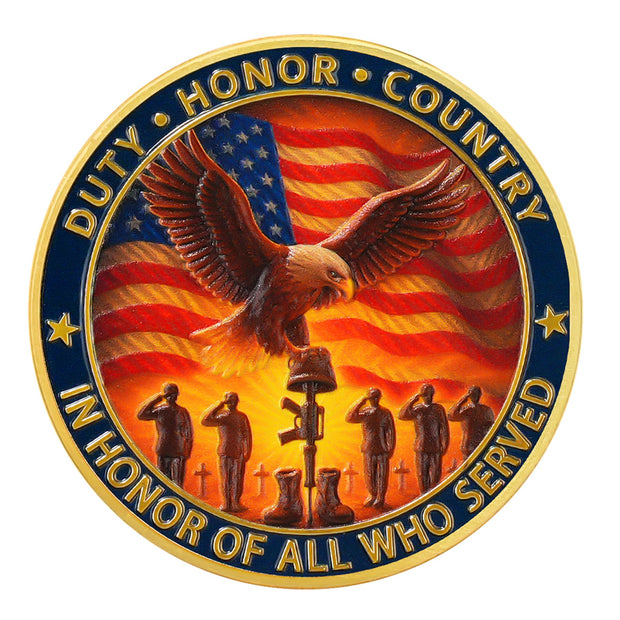 Thank You for Your Service & in Honor of All Who Served Military Veterans Challenge Coin