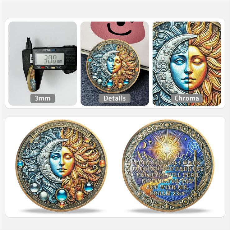 Sun and Moon Recovery Sobriety Coin