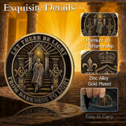 Masonic Darkness to Light Challenge Coin