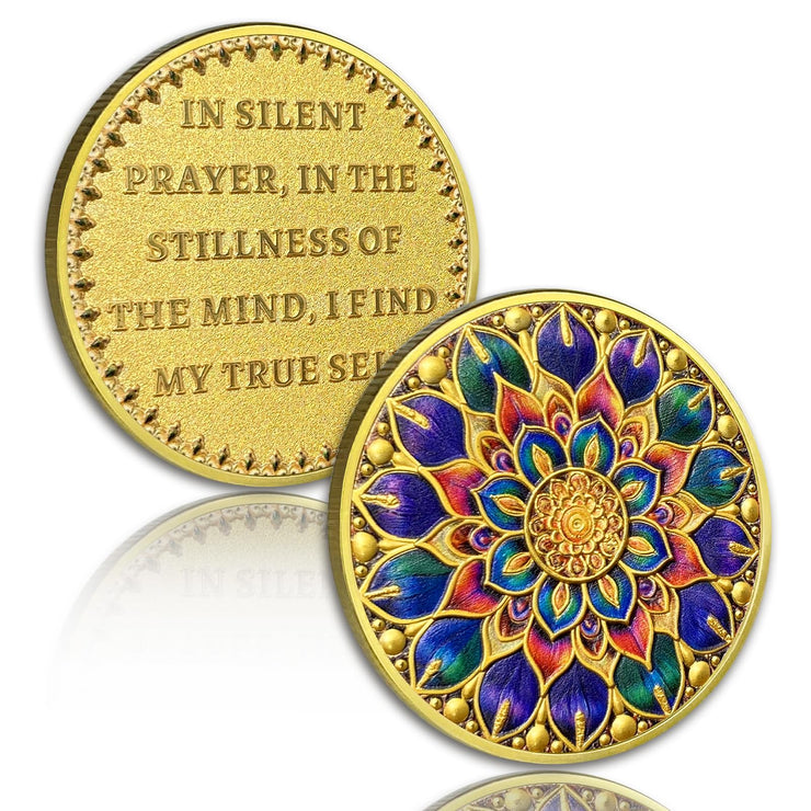 Mandala Flower Recovery Sobriety Coin