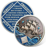 1-15 Year Addiction Recovery Braving The Storm Sobriety Coin