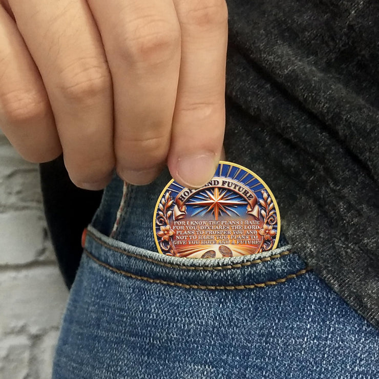 Inspring Jeremiah 29:11 Verse Hope & Future Christian Challenge Coin