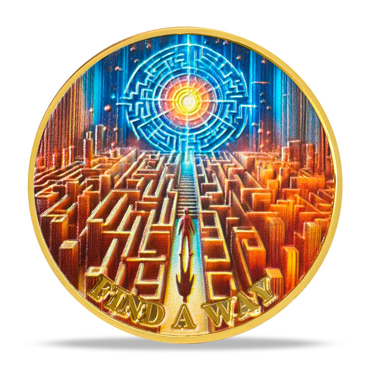 Encouragement to Find A Way in The Chaos of Life Labyrinth Light Motivational Challenge Coins