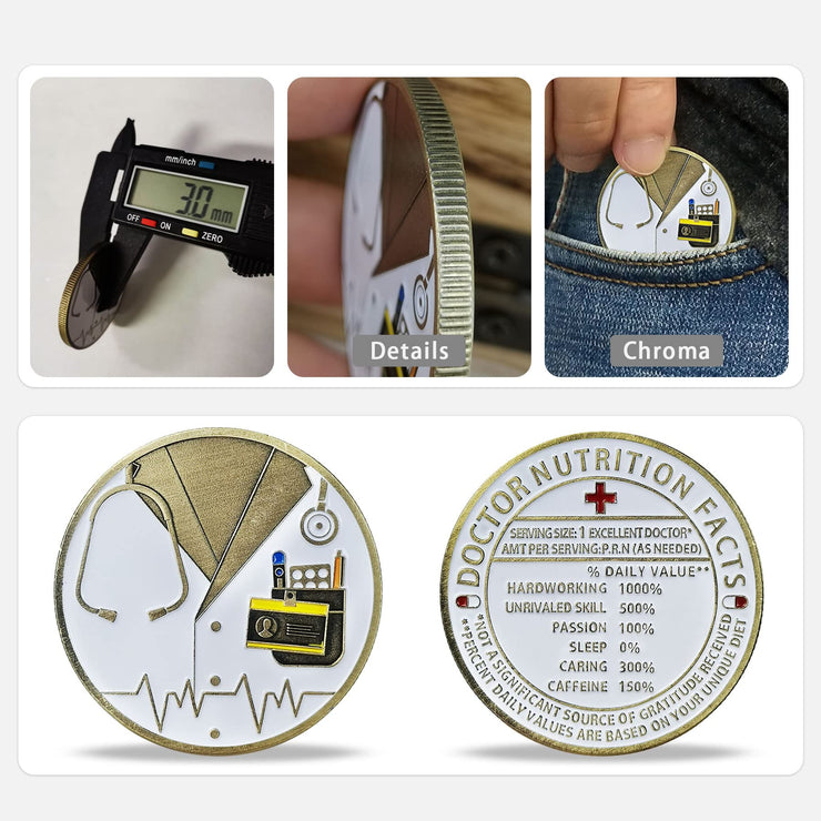 Doctor Nutrition Facts Appreciation Challenge Coin