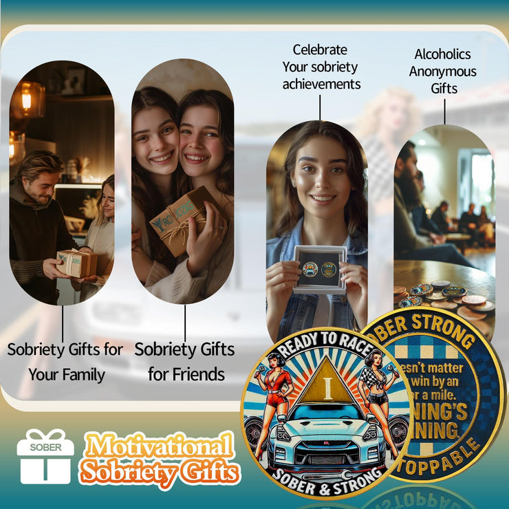 Personalized Ready to Race Race Queen Sobriety Coin