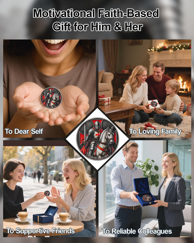 Knights Templar Challenge Coin with Red Cross