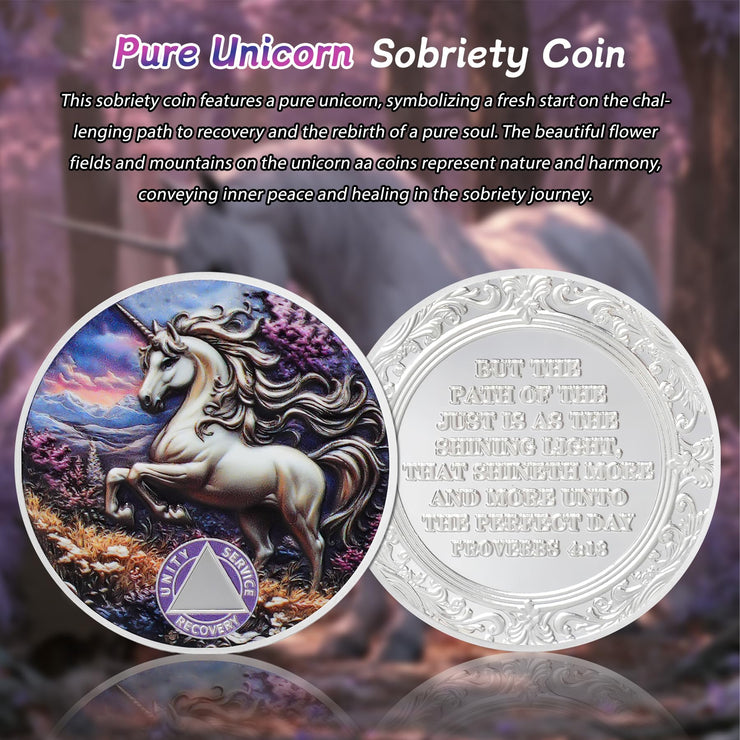 Personalized Pure Unicorn Religious Sobriety Coin