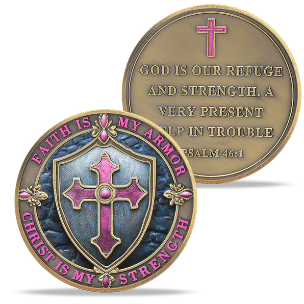 Christian Protective Shield Religious Prayer Challenge Coin