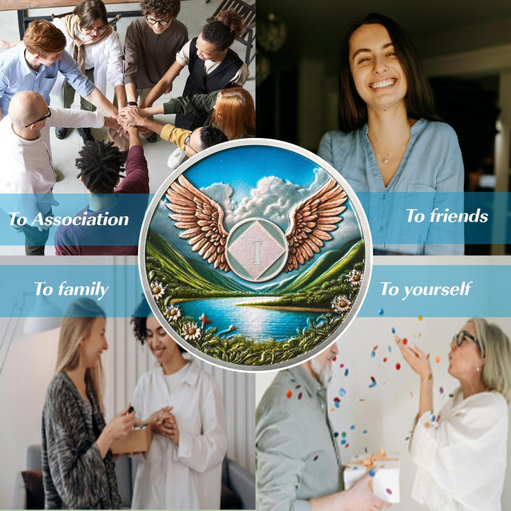 Personalized Wings of Freedom Sobriety Coin