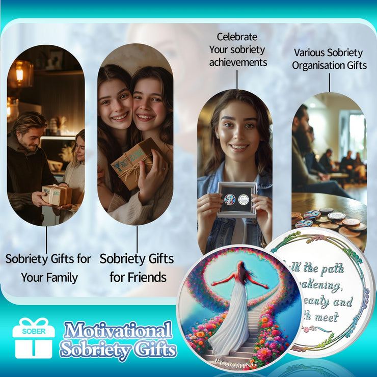 Flowers All The Way Sobriety Coin