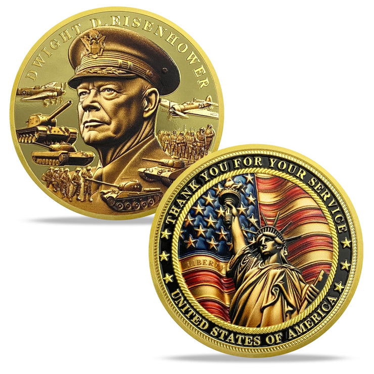 Thank You for Your Service Veteran Military Challenge Coins(Dwight D. Eisenhower)