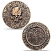 Tree of Life Skull Tempus Fugit Stoic Reminder Memento Mori Vivere Coin