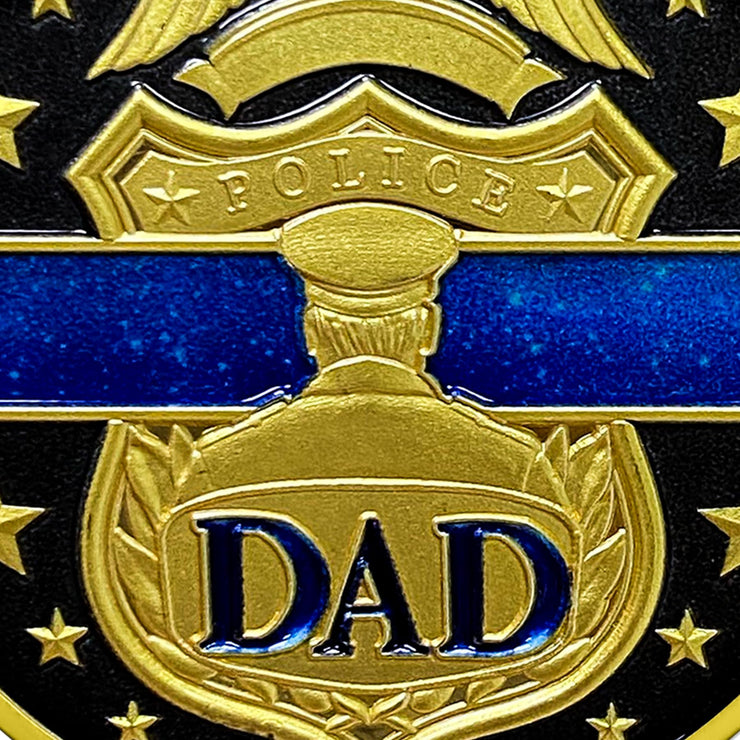 Patriotic Police Dad Challenge Coin