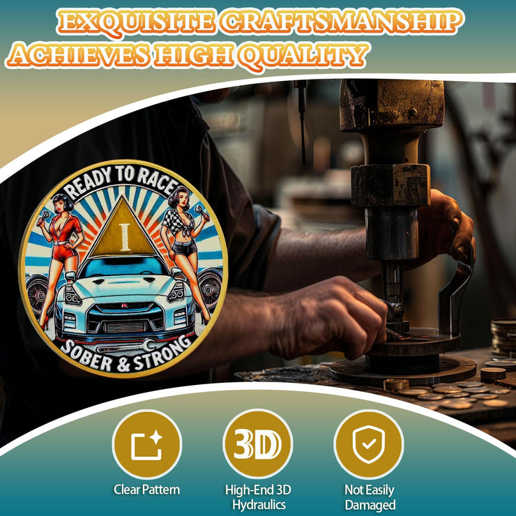 Personalized Ready to Race Race Queen Sobriety Coin