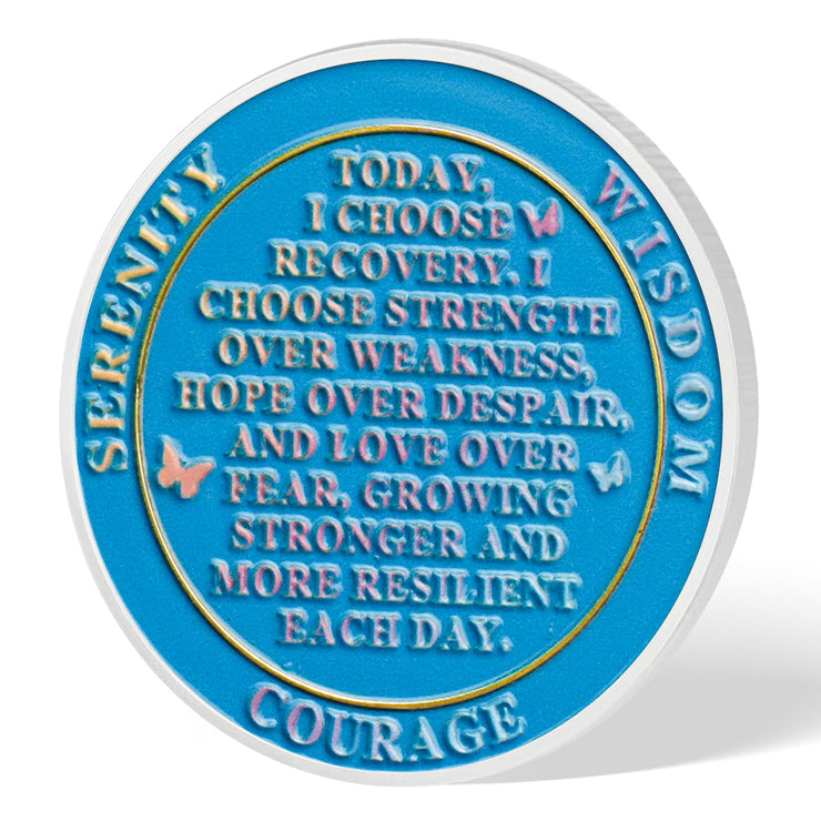 Starry Night Road Path to Renewal Sobriety Coin