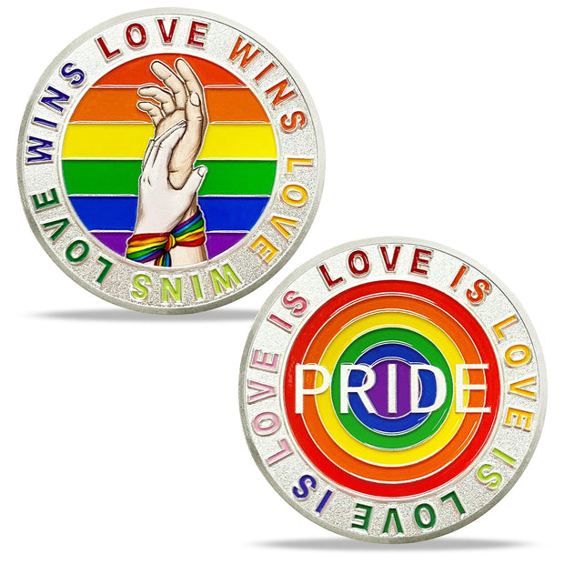 Rainbow Pride Challenge Coin Love is Love LGBT Gifts