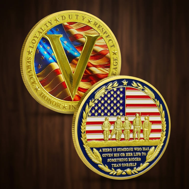 Proud Veterans Tribute Honor and Courage Military Commemorative Coin