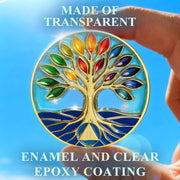 Personalized See-through Glass Rainbow Tree of Life Sobriety Coin