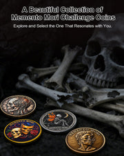 Memento Mori Challenge Coin Golden Masked Skull Coins