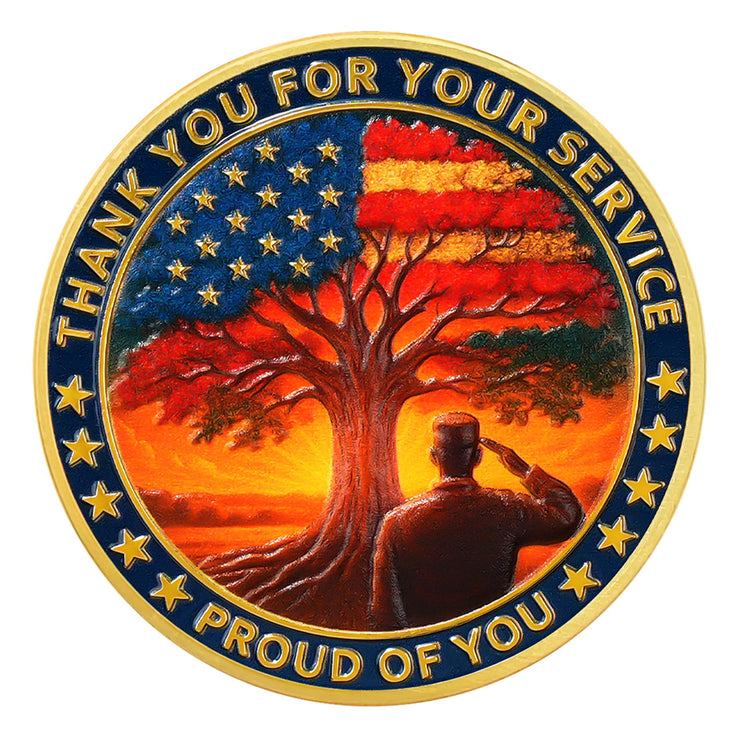 Thank You for Your Service & in Honor of All Who Served Military Veterans Challenge Coin