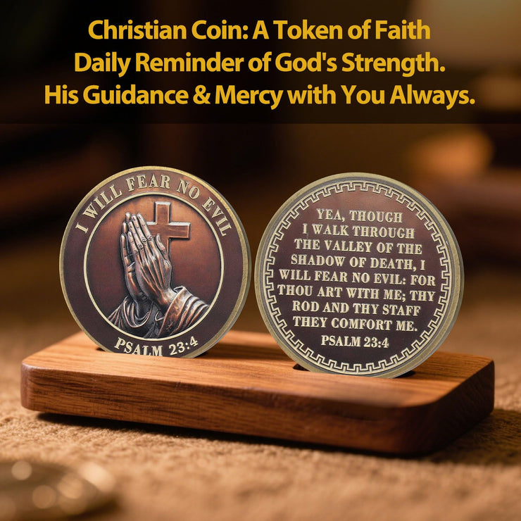 I Will Fear No Evil The Lords Prayer Christian Challenge Coin