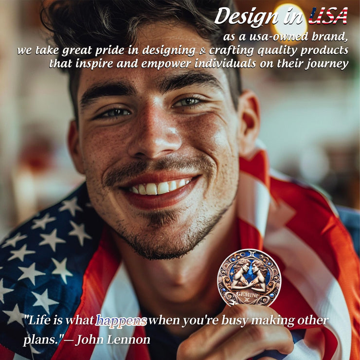 Cool Gemini 12 Zodiac Protective Talisman Challenge Coin