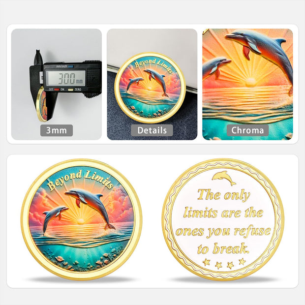 Beyond Limits Inspirational Dolphin Sobriety Coin