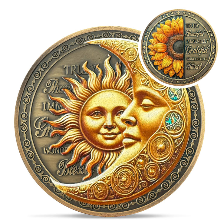 Celebrate Living Clean Narcotics Alcoholics Anonymous  Sunflower Blessing Sobriety Coin