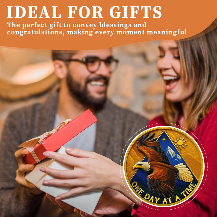 Eagle Sobriety Coin – “One Day at a Time” AA Medallion