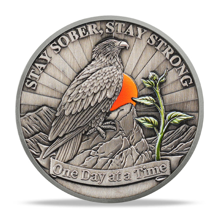 Hope Eagle Celebrating Recovery and Personal Growth Sobriety Coin