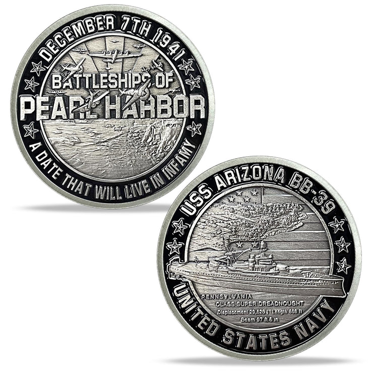 AtSKnSK USS Arizona Remember Pearl Harbor Challenge Coin Memorial Coin