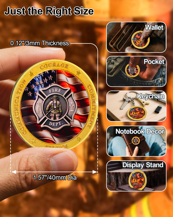 Firefighter Courage Commitment Challenge Coin