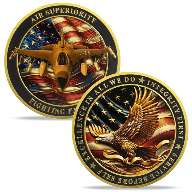 United States Air Force F-16 Fighting Falcon Military Coins Challenge Coin