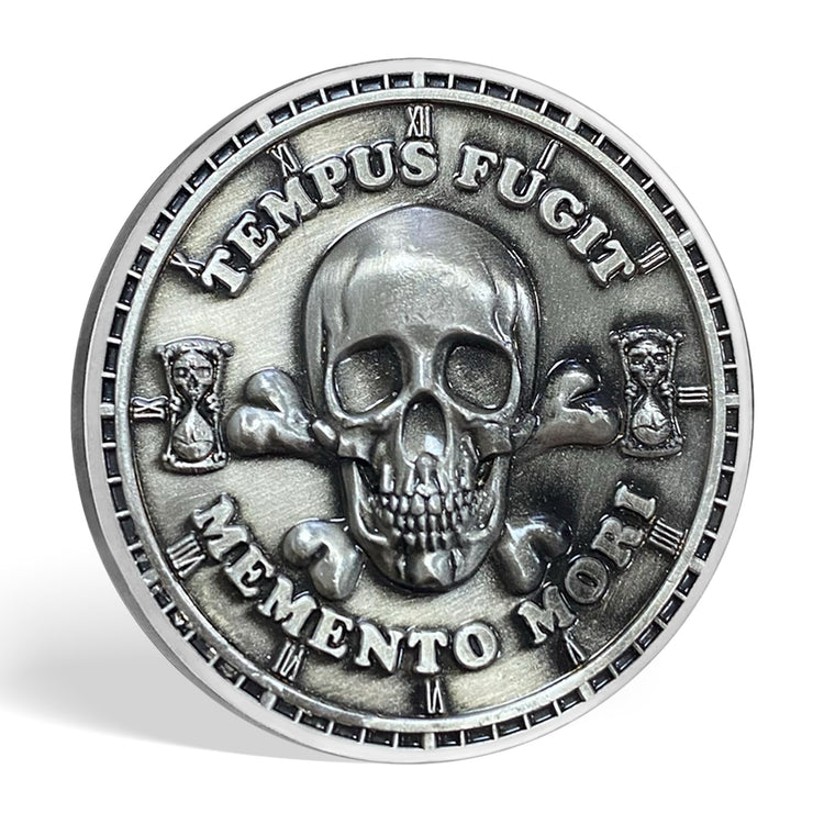 Memento Mori Memento Vivere Coin 3D Skull Challenge Coins