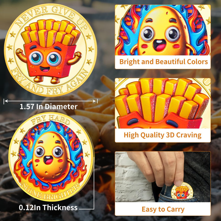 Fry Hard Potato Inspirational Challenge Coin
