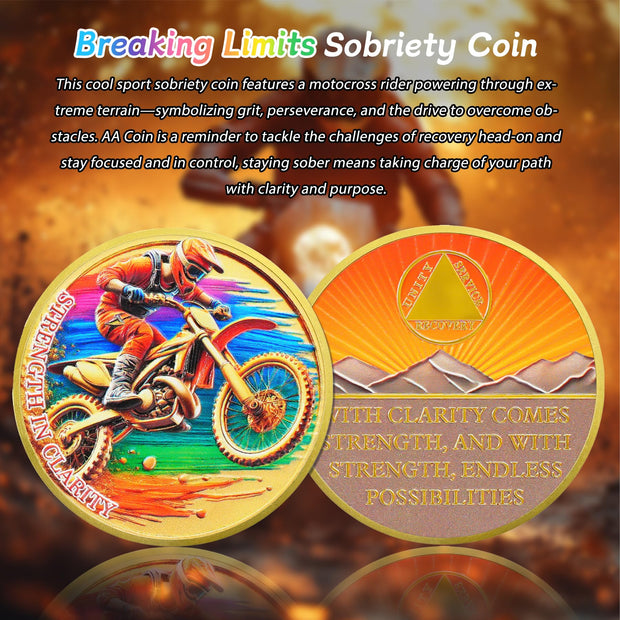 Original Breaking Limits Dirt Biking Sport Sobriety Coin