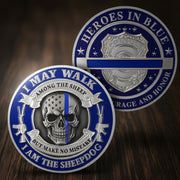 Skeleton Police Challenge Coin Skull Coin Police Officer Prayer Challenge Coin