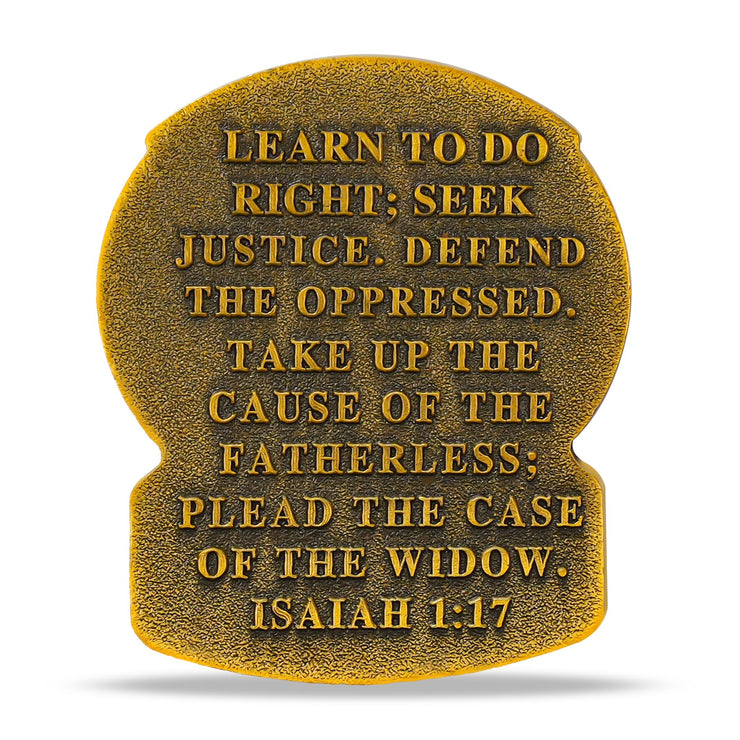 US Police Challenge Coin Scales of Justice-Isaiah 1:17 Bible Verse