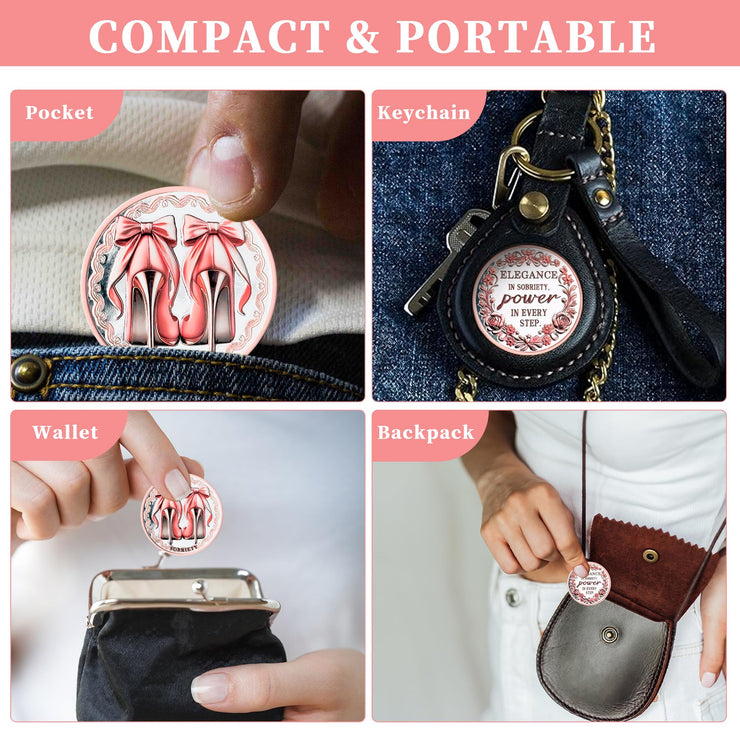 Bow Tie & High Heels Affirmation Sobriety Coin