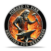 Blacksmith Hammering Forged in Fire Challenge Coin