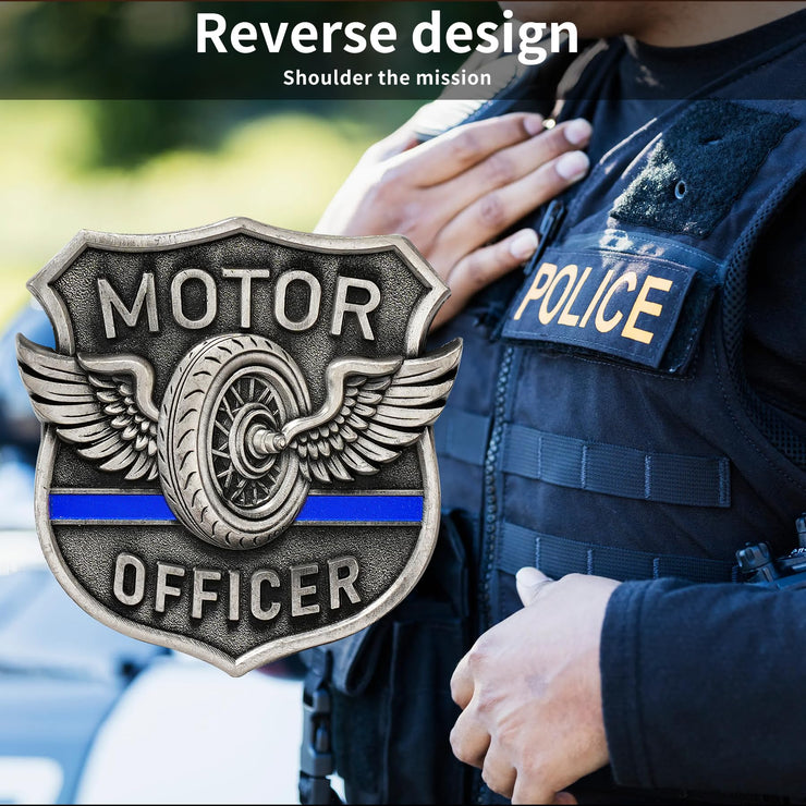 Unique Shape Motorcycle Police Challenge Coin