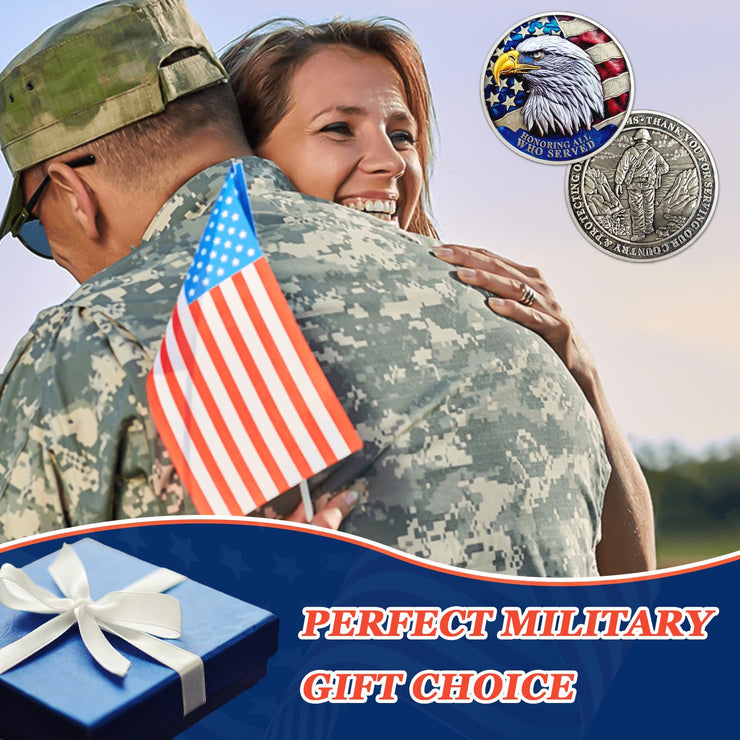 1 Pcs Veteran Challenge Coin Thank You for Your Service Military Challenge Coins