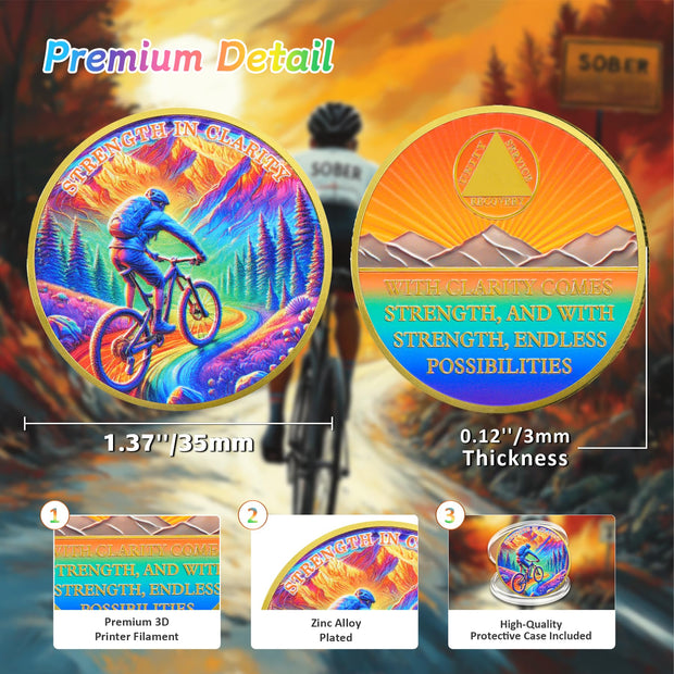 Original Breaking Limits  Mountain Biking Sport Sobriety Coin