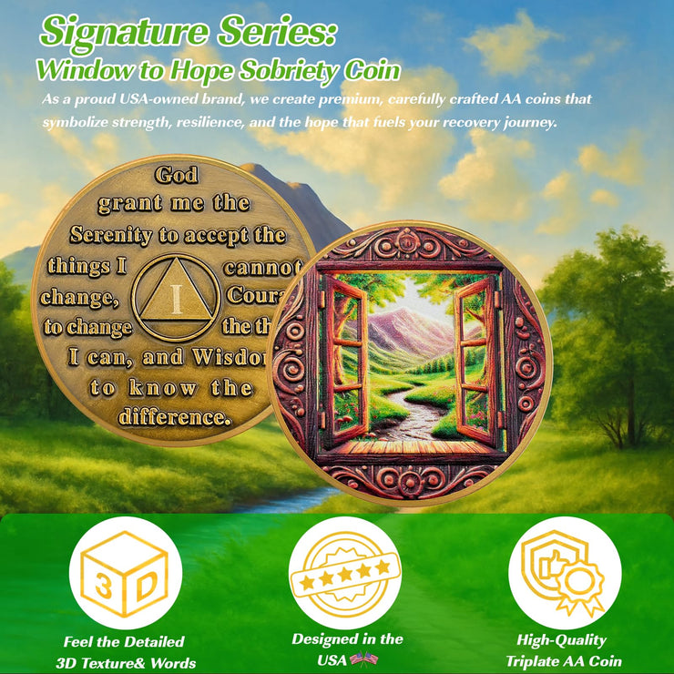 Personalized Window of Clarity Sobriety Coin