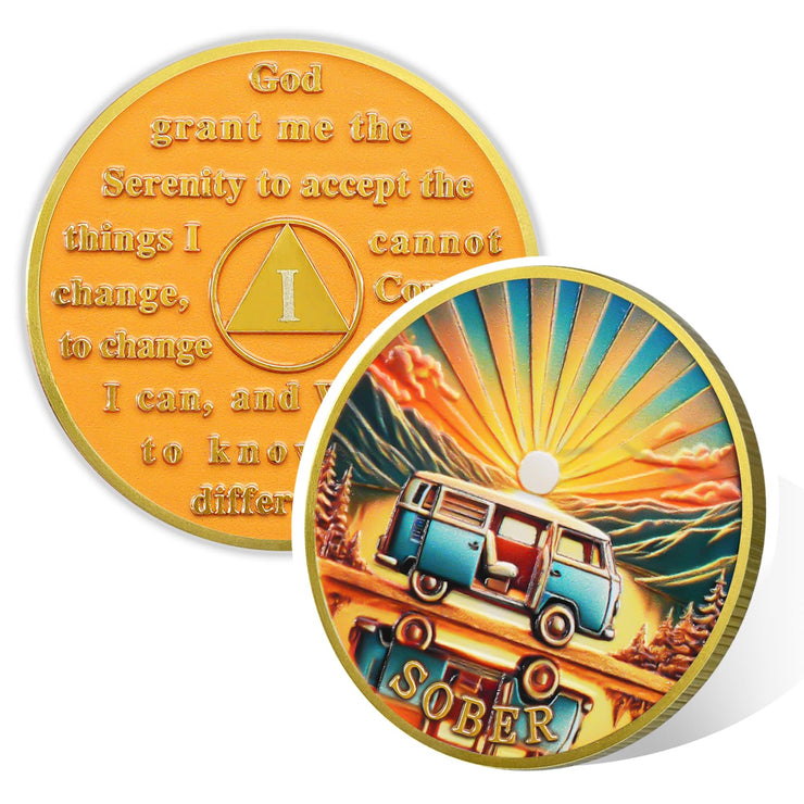 Personalized Rolling Toward Recovery Sobriety Coin
