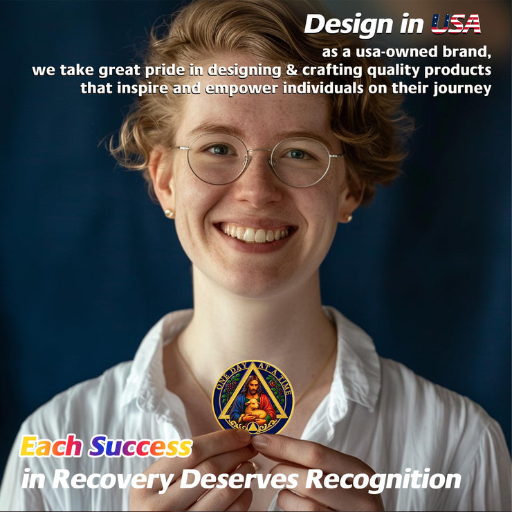 Personalized The Good Shepherd Blessing Sobriety Coin