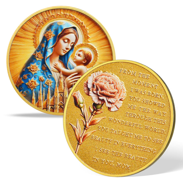 Virgin Mary and Holy Child Jesus Christian Coin