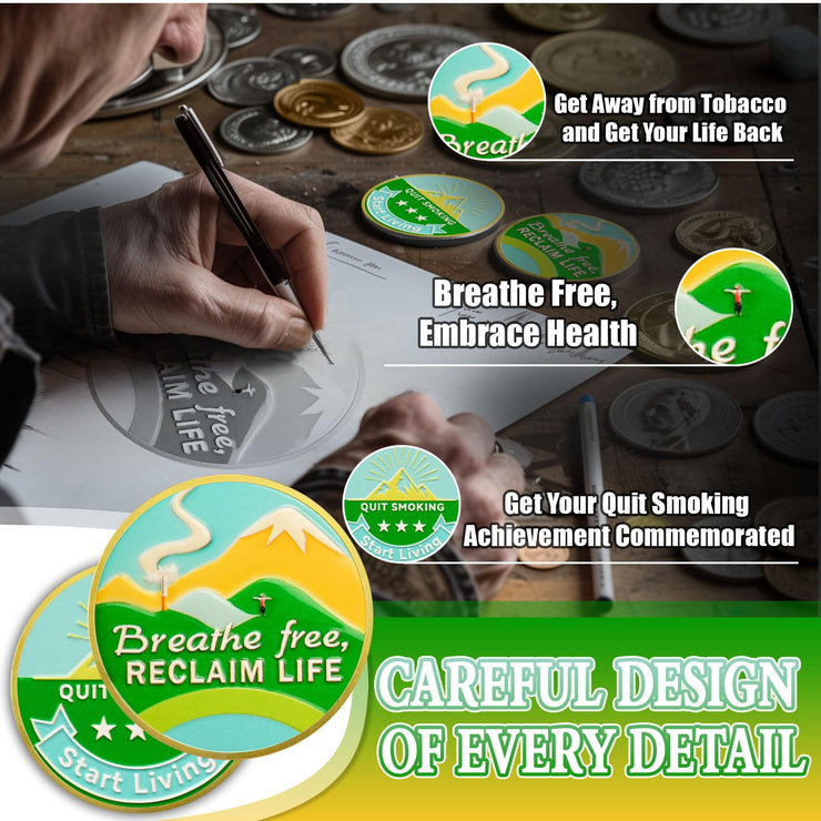 Quit Smoking Recovery  Breathe Free Sobriety Coin